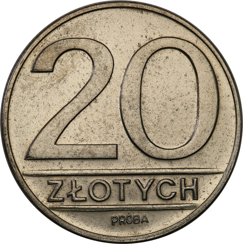 PRL. PRÓBA Nikiel 20 złotych 1984 nominał
